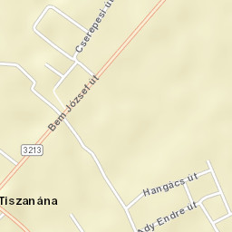 Tiszanána Street Map