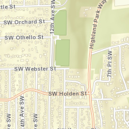 6958-7398 Highland Park Way SW, Seattle Street Map