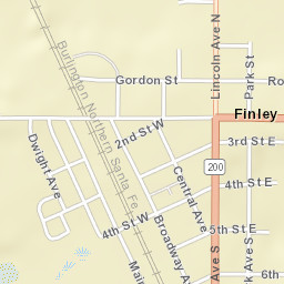 4th Street, Finley, ND 58230, America Street Map