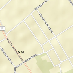Vál Street Map