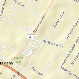 Püspökladány Street Map
