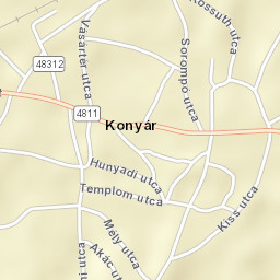 Konyár Street Map