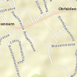 Obfelden / Oberlunnern Street Map