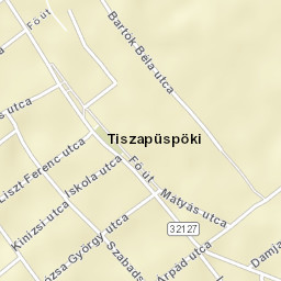 Tiszapüspöki Street Map