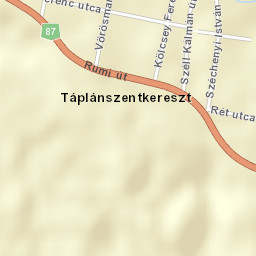 Táplánszentkereszt Street Map