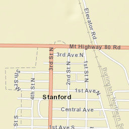 214-218 1st Avenue South, Stanford, MT  Street Map