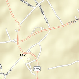 Ják Street Map