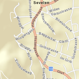 Sevelen Street Map