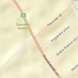 Táborfalva Street Map
