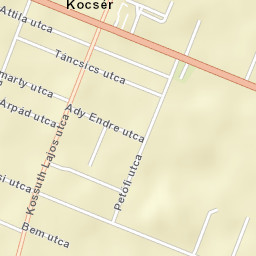 Kocsér Street Map