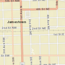 200-298 U.S. 281 Jamestown ND Street Map