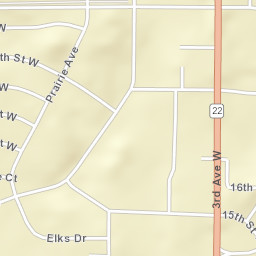 502 15th Street West, Praire Hills Mall, Dickinson Street Map