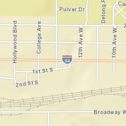 1000-1098 Villard Street West, Dickinson, ND Street Map