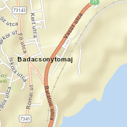 Badacsonytomaj Street Map
