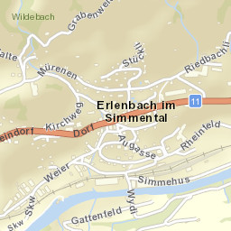 Erlenbach im Simmental Street Map