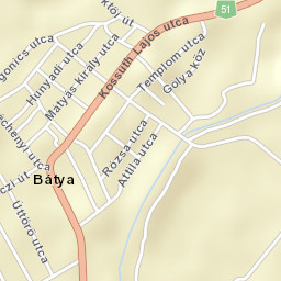 Bátya Street Map