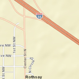 200-298 1st St NW Rothsay MN Street Map