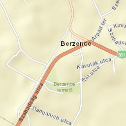 Berzence Street Map