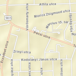 Szentlőrinc Street Map