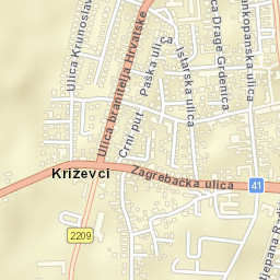 Križevci Street Map