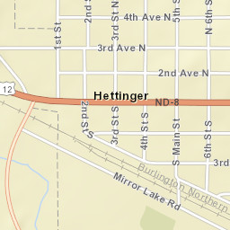 200 South Main Street Hettinger ND Street Map