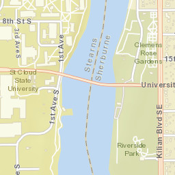 University Drive Southeast Saint Cloud MN Street Map