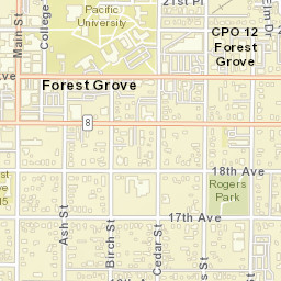 2120 College Way, Pacific University, Forest Grove Street Map