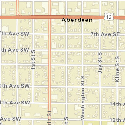 904 South Washington Street, Aberdeen, SD Street Map