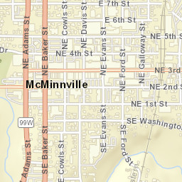 105-111 Northeast 3rd Street, McMinnville Street Map