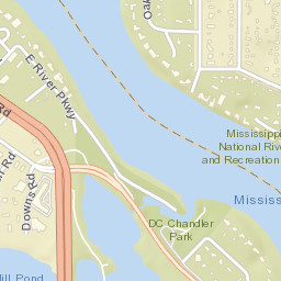 West River Road, Mississippi National River and Recreation Ar Street Map