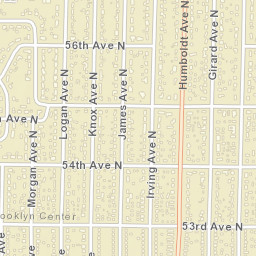 1353-1399 54th Ave N Brooklyn Center MN Street Map