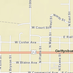 100-198 U.S. Highway 212 Gettysburg Street Map