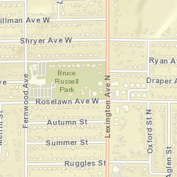 1007 Roselawn Avenue West, Roseville, MN Street Map