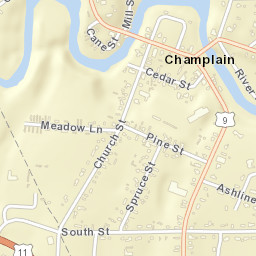 Champlain New York Street Map