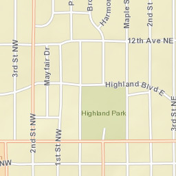 1100-1198 2nd St NE Watertown SD Street Map