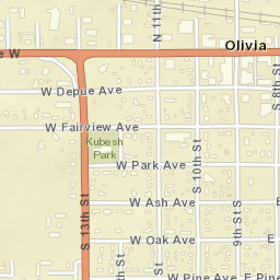 801-899 East Lincoln Avenue, Olivia, MN Street Map