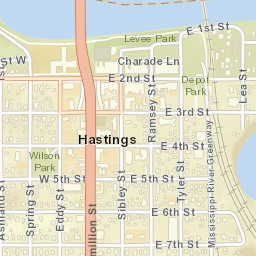 Vermillion Street, Mississippi National River and Recreation  Street Map