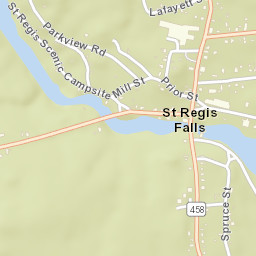Saint Regis Falls New York Street Map
