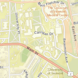 72 University Place, University of Vermont, Central Campus, B Street Map