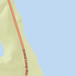 Grand Loop Road, Yellowstone National Park, Yellowstone Natio Street Map