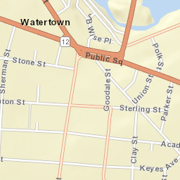 Watertown New York Street Map