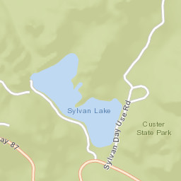 Sylvan Lake - Harney Black Hills National Forest Keystone SD Street Map