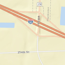 254th St Plankinton, South Dakota Street Map