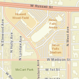 1180-1334 North Western Avenue Sioux Falls SD Street Map