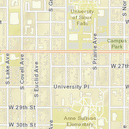 1301-1399 W 29th St Sioux Falls SD Street Map