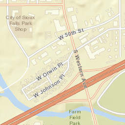 Sioux Falls Bike Trail, Sioux Falls, SD 57105 Street Map