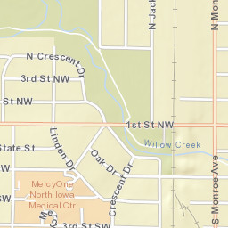 500-520 1st St NW, Mason City, IA Street Map