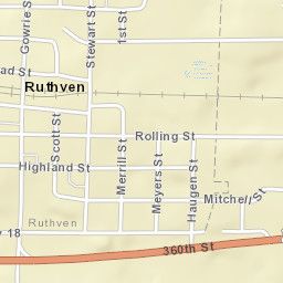 Gowrie Street, Ruthven, IA 51358, USA Street Map