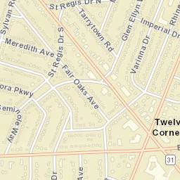 Twelve Corners New York Street Map