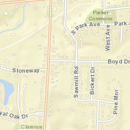 Clarence New York Street Map